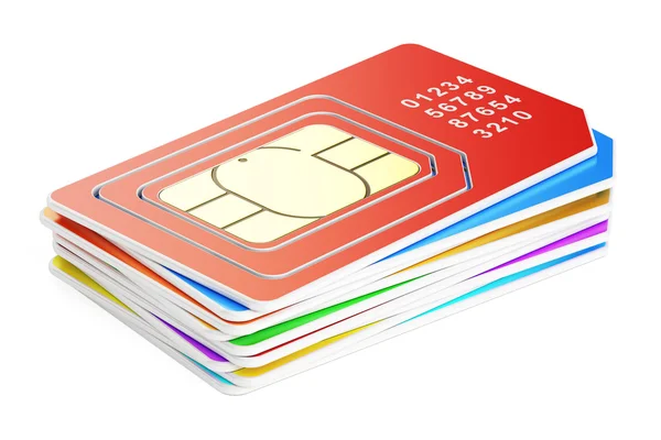 Set of  SIM cards, 3D rendering — Stock Photo, Image