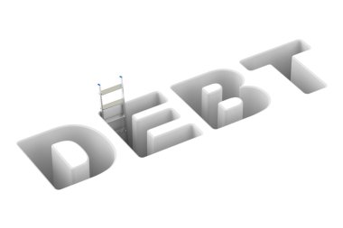 Borç kavramı, 3d render