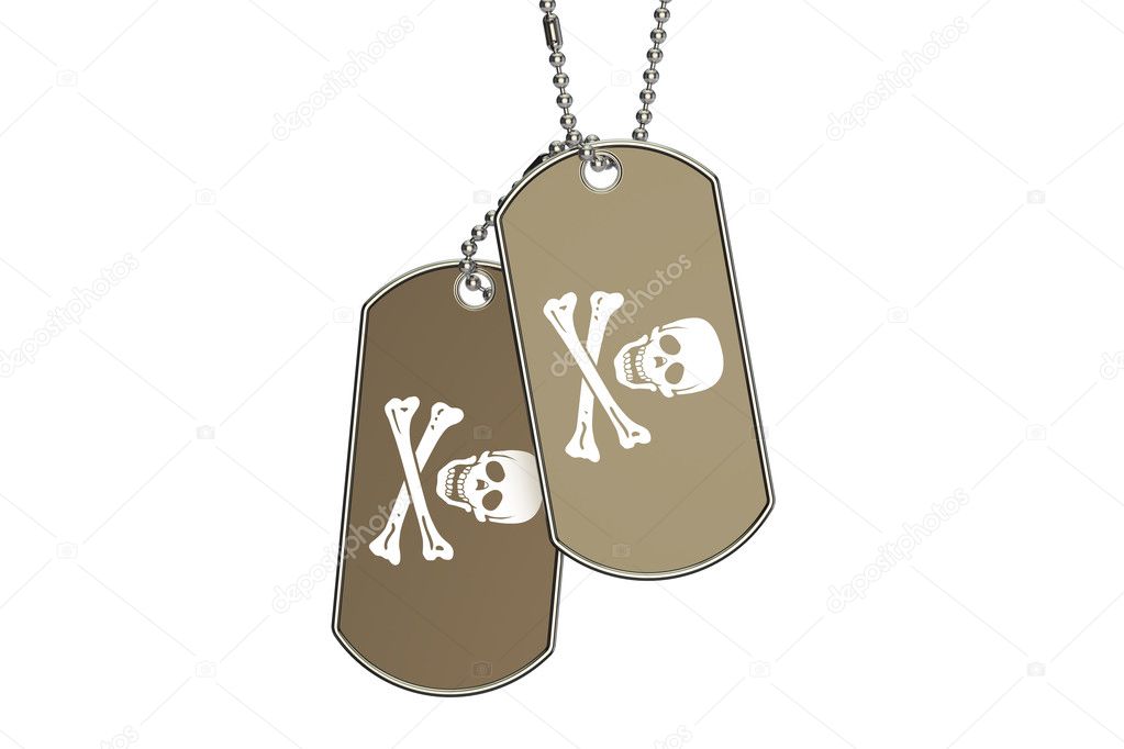 Pirate Dog Tags, 3D rendering