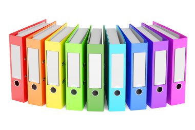 renkli halka binders, 3d render kümesi