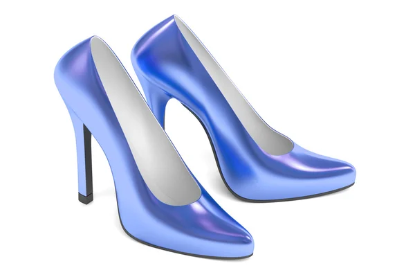 Scarpe con tacco alto blu, rendering 3D — Foto Stock
