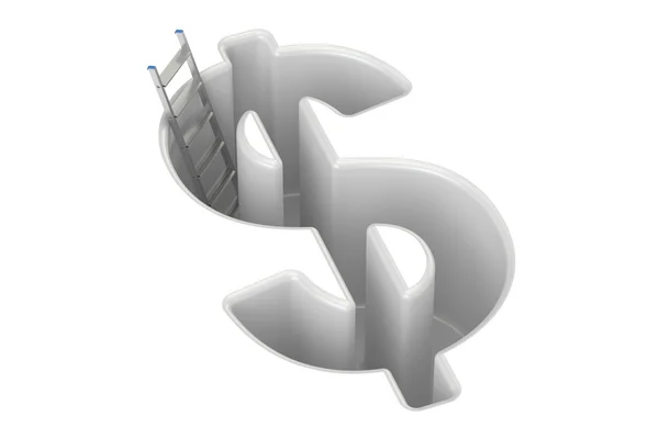 Conceito de crise de dólar, renderização 3D — Fotografia de Stock