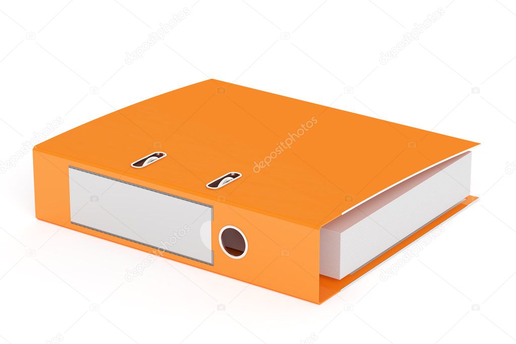 orange ring binder, 3D rendering