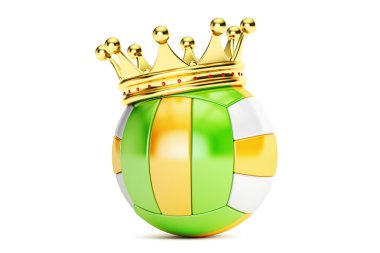 Voleybol topu, 3d render altın kaplama