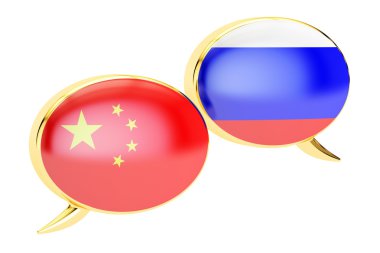Çin-Rus konuşma kavramı, 3d render