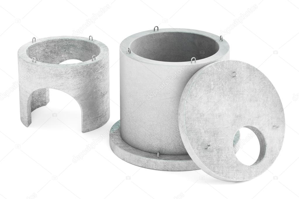 manhole rings, 3D rendering