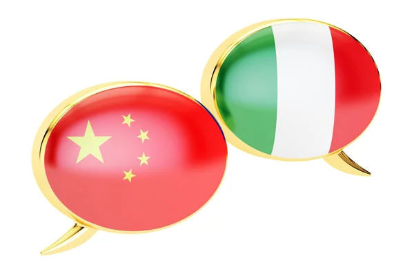 Concepto de conversación chino-italiano, representación 3D — Foto de Stock