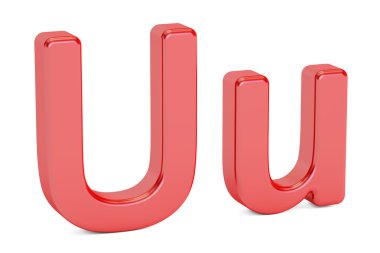 U harfi alfabesi, 3d render