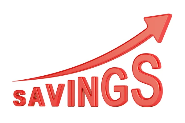 Concepto de ahorro con flecha, renderizado 3D —  Fotos de Stock