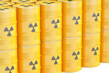 varil radyoaktif atık, 3d render ile