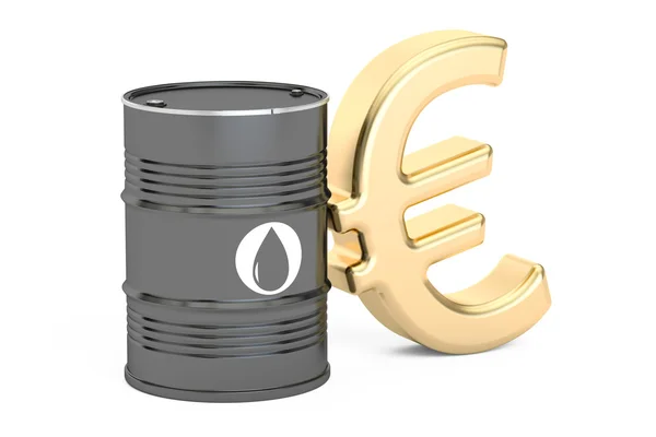 Oil barrel and euro symbol, 3D rendering — Stock Photo, Image