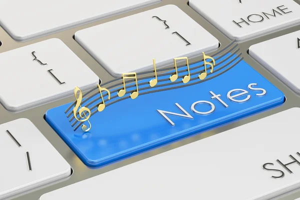 Touche notes, touche clavier. rendu 3D — Photo