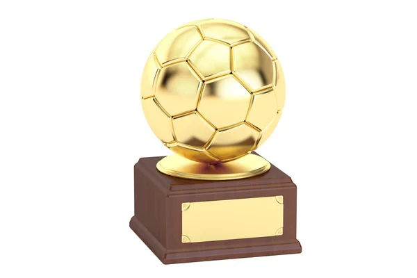 Gouden award Wereldkampioenschap voetbal, 3D-rendering — Stockfoto
