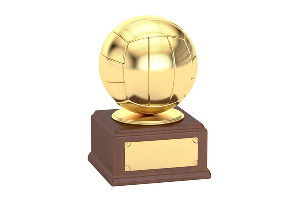 Gold award cup volleyball, 3D rendering — Stock Photo, Image