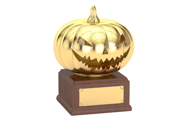Goldener Halloween-Kürbis, 3D-Darstellung — Stockfoto