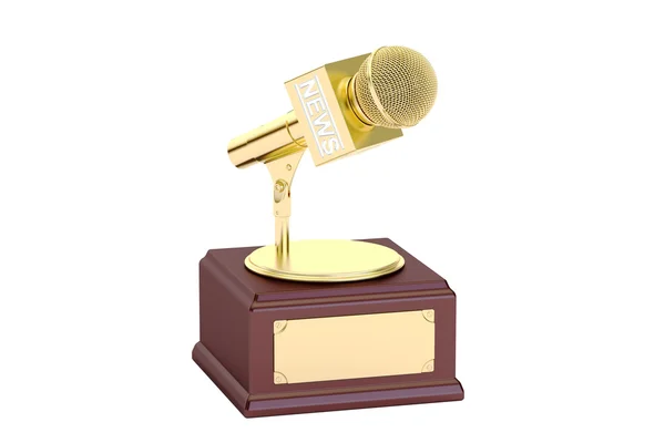 Golden journalism award, 3D rendering — Stock Photo, Image