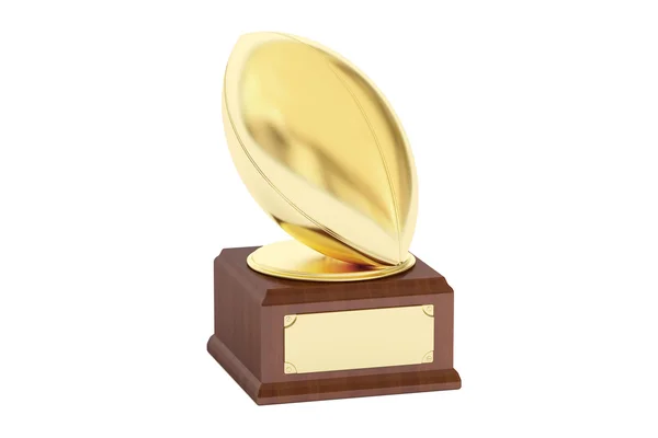 Gold award cup rugby, 3D rendering — Stock Photo, Image