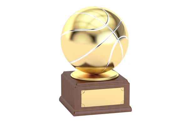 Gold award cup basketball, 3D rendering — Stock Photo, Image