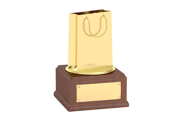 Conceito de Gold Shopping Award, renderização 3D — Fotografia de Stock