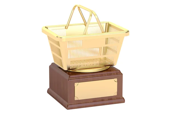 Conceito Golden Shopping Award, renderização 3D — Fotografia de Stock