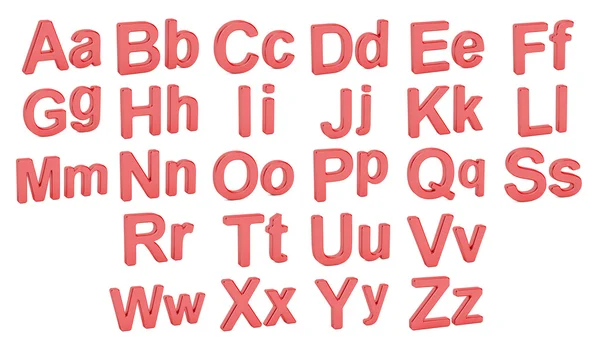 Red alphabet, large and small  letters, 3D rendering — Φωτογραφία Αρχείου