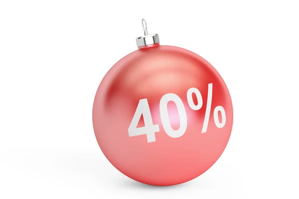 Christmas Sale 40% concept, 3D rendering — Stock fotografie