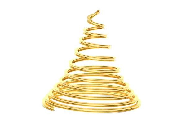 金色圣诞树，3d 渲染 — 图库照片