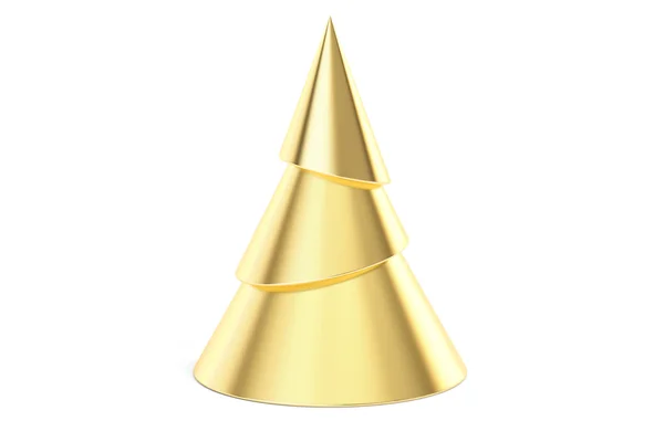 Abstrakter goldener Weihnachtsbaum, 3D-Rendering — Stockfoto