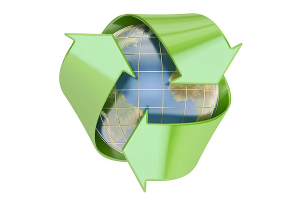リサイクルの世界の概念は、3 d レンダリング — ストック写真