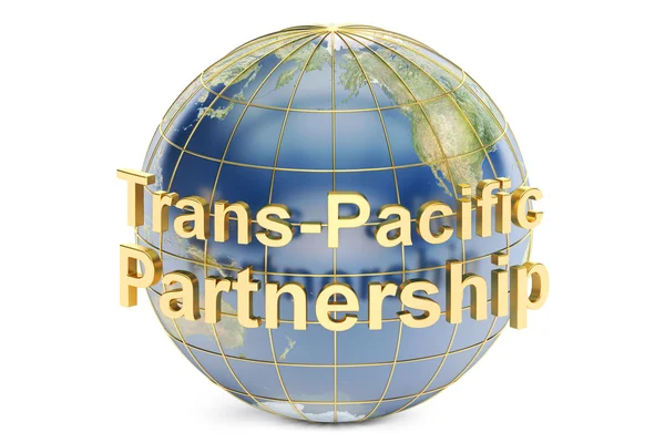 Trans-Pacific Partnership concept, 3D-rendering — Stockfoto