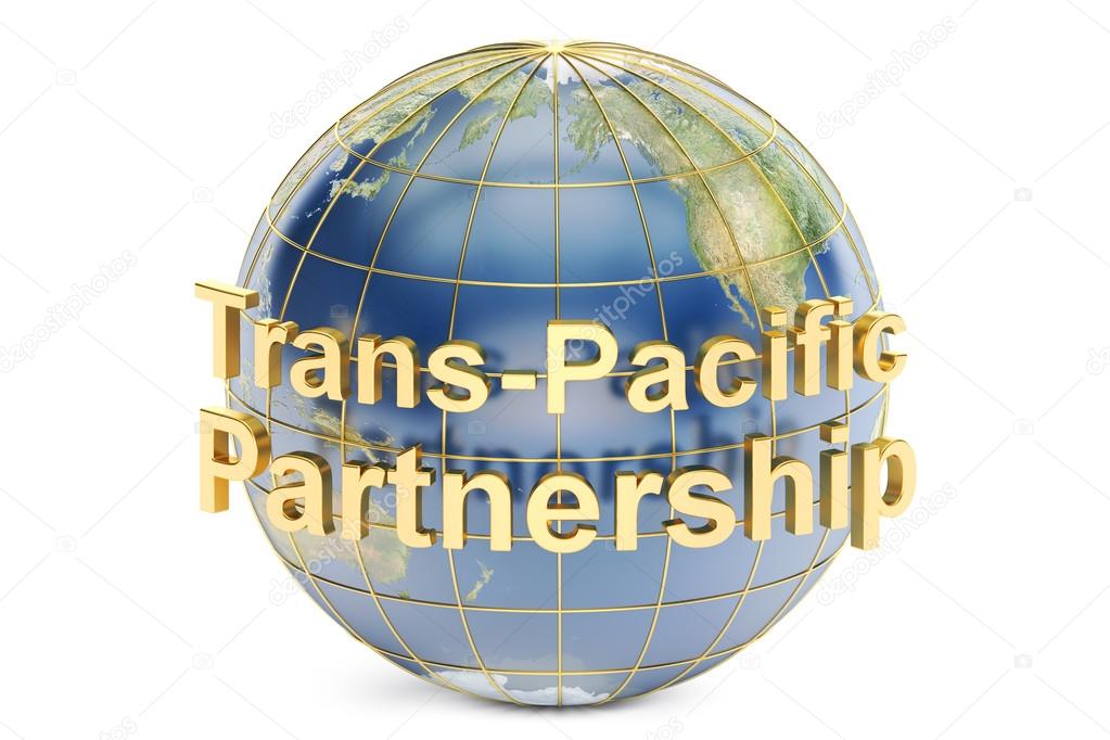 Trans-Pacific Partnership concept, 3D rendering