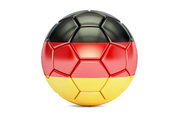 Bola de futebol com bandeira da Alemanha, renderização 3D — Fotografia de Stock