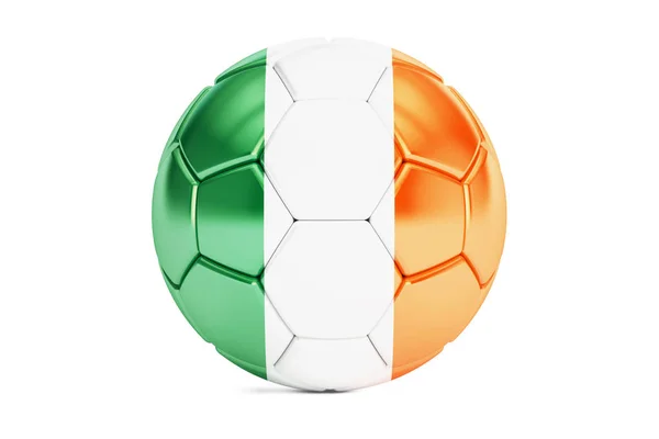 Bola de futebol com bandeira da Irlanda, renderização 3D — Fotografia de Stock