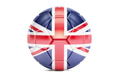 bayrak 3d render, Büyük Britanya, futbol topu