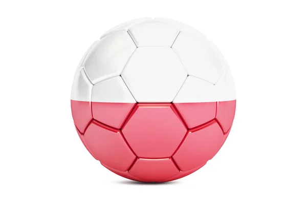 Bola de futebol com bandeira da Polônia, renderização 3D — Fotografia de Stock
