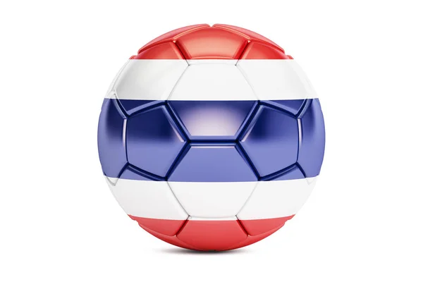 Pelota de fútbol con bandera de Tailandia, representación 3D — Foto de Stock
