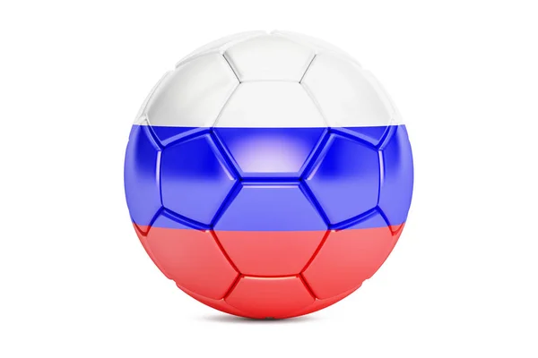 Ballon de football avec drapeau de la Russie, rendu 3D — Photo