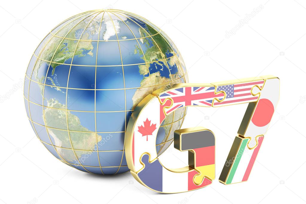 G7 global concept, 3D rendering