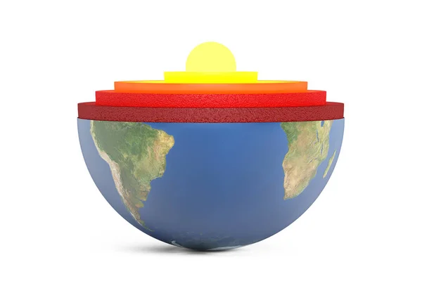 Estrutura detalhada do conceito de planeta terra, renderização 3D — Fotografia de Stock