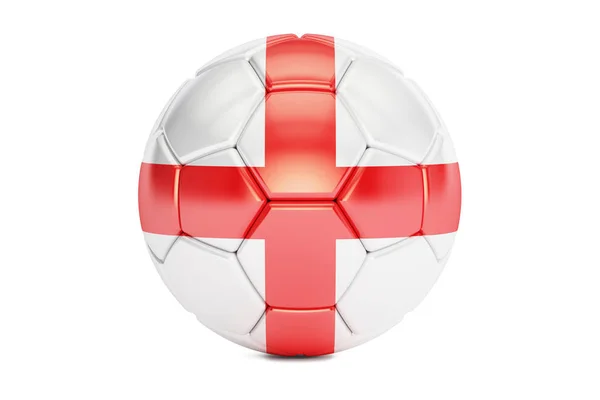 Voetbal met de vlag van Engeland, 3D-rendering — Stockfoto