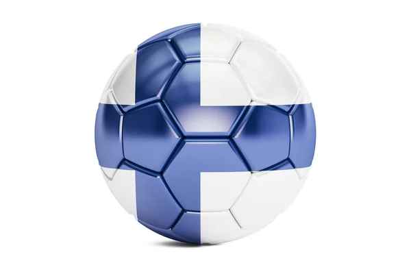 Balón de fútbol con bandera de Finlandia, representación 3D — Foto de Stock