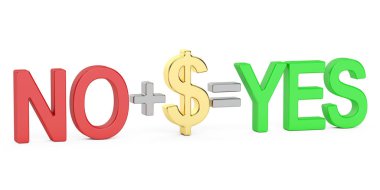 rüşvet kavramı, 3d render