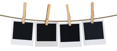 Clothesline, 3d render asılı boş an fotoğraf