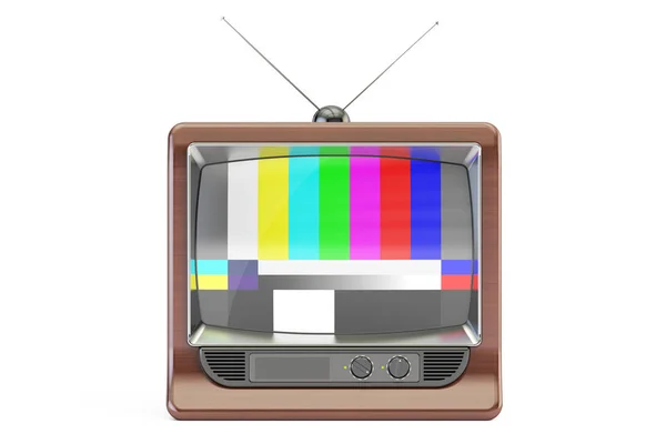 Antiguo televisor con señal de patrón de televisión NTSC para fines de prueba, ren 3D — Foto de Stock