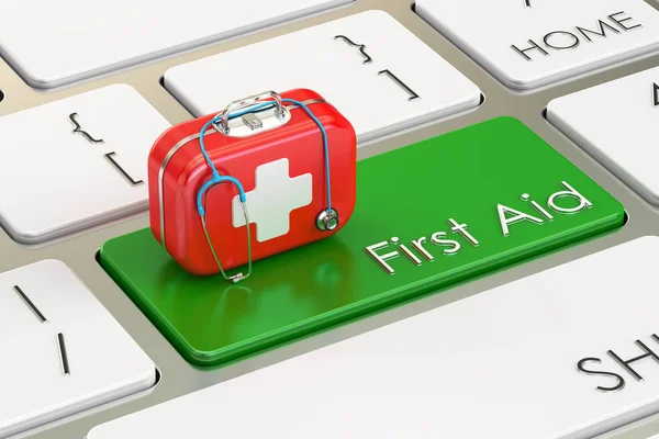 First Aid key on keyboard, 3D rendering