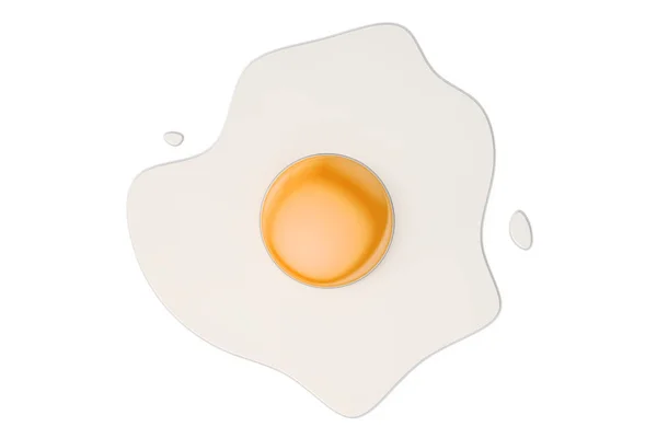 Sahanda yumurta veya çırpılmış yumurta, 3d render — Stok fotoğraf