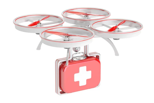 Ambulance drone, concept de premiers secours. rendu 3D — Photo