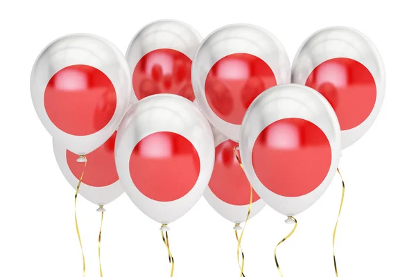 Luftballons mit fahne von japan, feiertagskonzept. 3D-Darstellung — Stockfoto