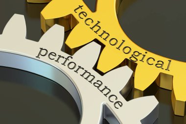 Teknolojik performans kavramı üzerinde tornalama, 3d renderin