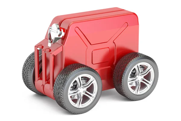 Jerry can met wielen, technische bijstand concept. 3D-renderin — Stockfoto
